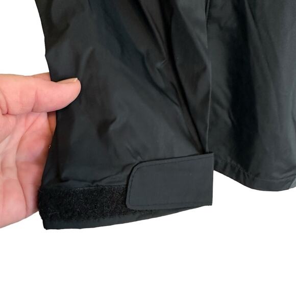 Columbia Windbreaker Gray Black Size Medium Hood Toggle Cinch Waist - Picture 3 of 8